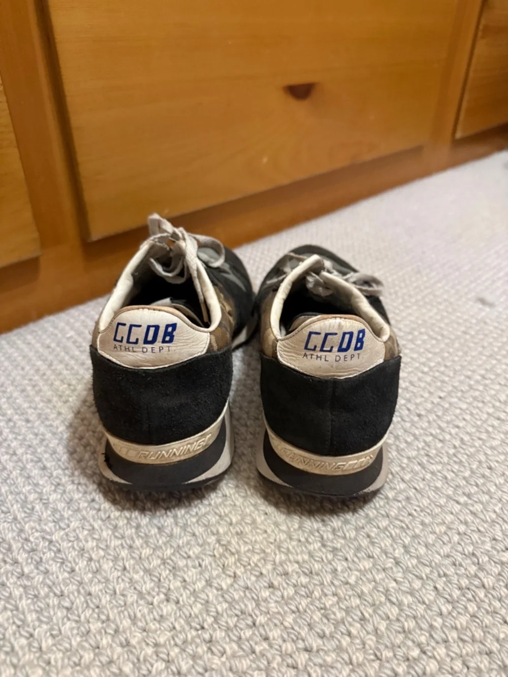 Golden Goose GGDB Camo Gold Glitter Star Running Sneakers